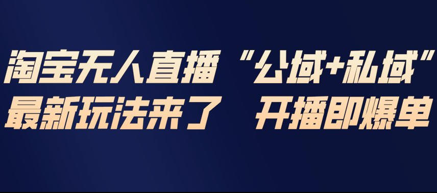 淘宝无人直播完整教程，公试+私域，最新玩法来了，开播即爆单-云泽轻创网