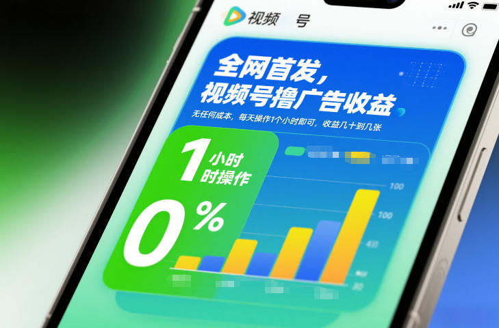 全网首发，视频号撸广告收益，无任何成本，每天操作1个小时即可，收益几十到几张-云泽轻创网