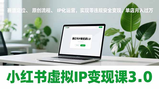 小红书虚拟IP变现课3.0，赛道定位、原创流程、IP化运营，实现零违规安全变现，单店月入过万-云泽轻创网