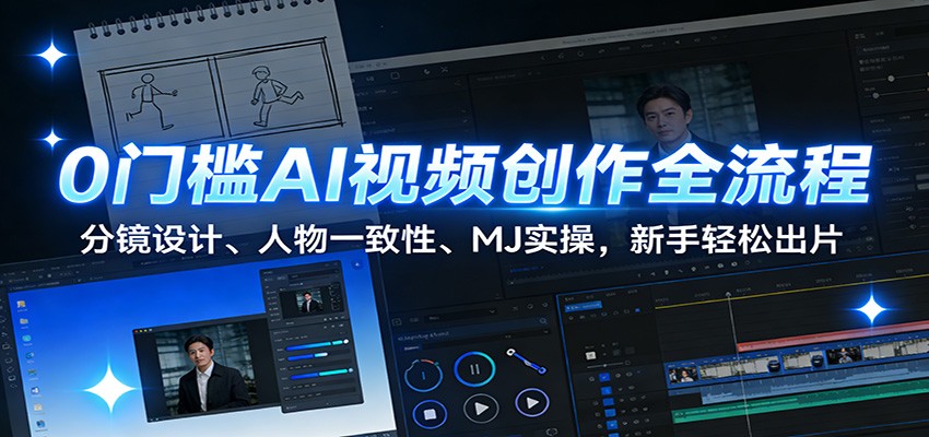 0门槛AI视频创作全流程:分镜设计、人物一致性、MJ实操,新手轻松出片-云泽轻创网