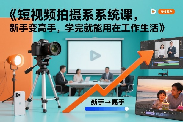 短视频拍摄系统课，新手变高手，学完就能用在工作生活-云泽轻创网