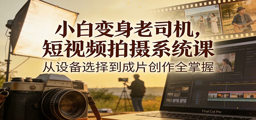 小白变身老司机，短视频拍摄系统课，从设备选择到成片创作全掌握-云泽轻创网