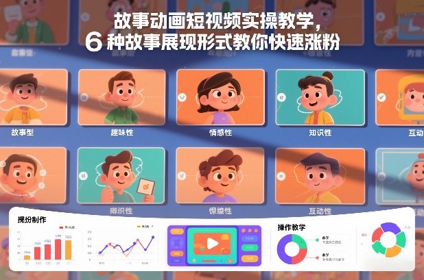 故事动画短视频实操教学，6种故事展现形式教你快速涨粉-云泽轻创网