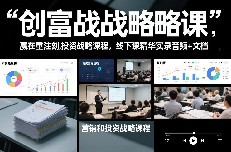 创富战略课，赢在重注时刻，营销和投资战略课程，线下课精华实录音频+文档-云泽轻创网