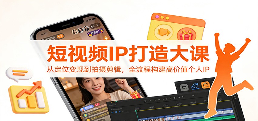 短视频IP打造大课：从定位变现到拍摄剪辑，全流程构建高价值个人IP-云泽轻创网