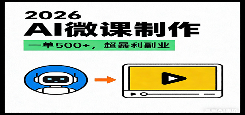 2026AI 风口最稳副业:微课代写制作,一单 500+,人人可做的蓝海项目-云泽轻创网