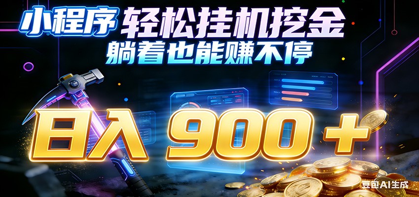 小程序挂机挖金，自动赚金币换现金，多号并行日入900+，轻松搞副业-云泽轻创网