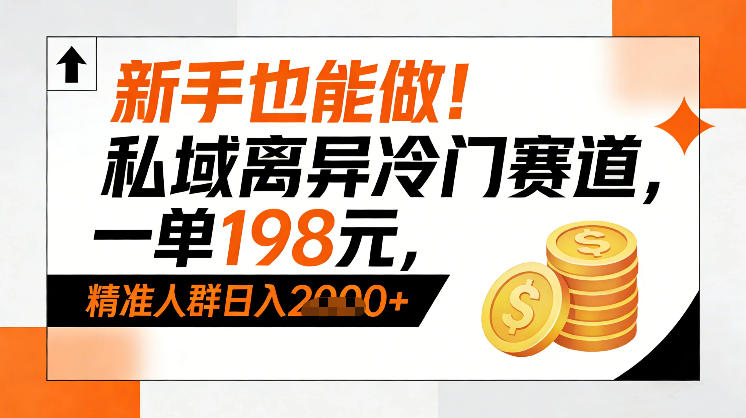 新手也能做！私域离异冷门赛道，一单198，精准人群日入1k+-云泽轻创网