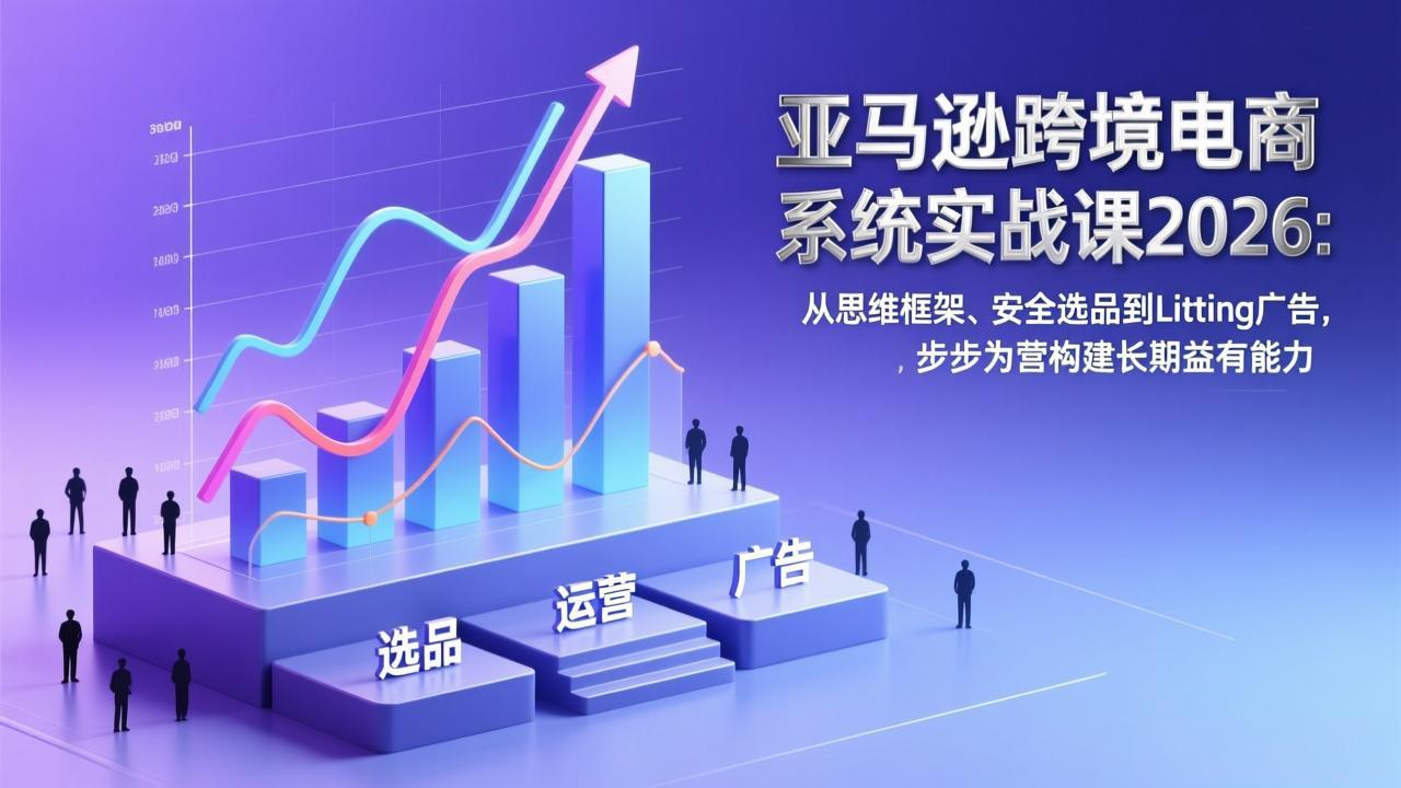 亚马逊跨境电商系统实战课2026：从思维框架、安全选品到Listing广告，步步为营构建长期盈利能力-云泽轻创网
