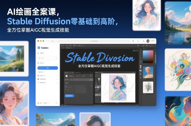 AI绘画全案课，Stable Diffusion零基础到高阶，全方位掌握AIGC视觉生成技能-云泽轻创网
