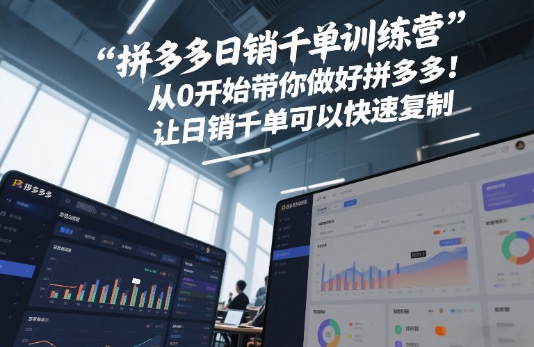 拼多多日销千单训练营，从0开始带你做好拼多多，让日销千单可以快速复制(更新26年1月)-云泽轻创网