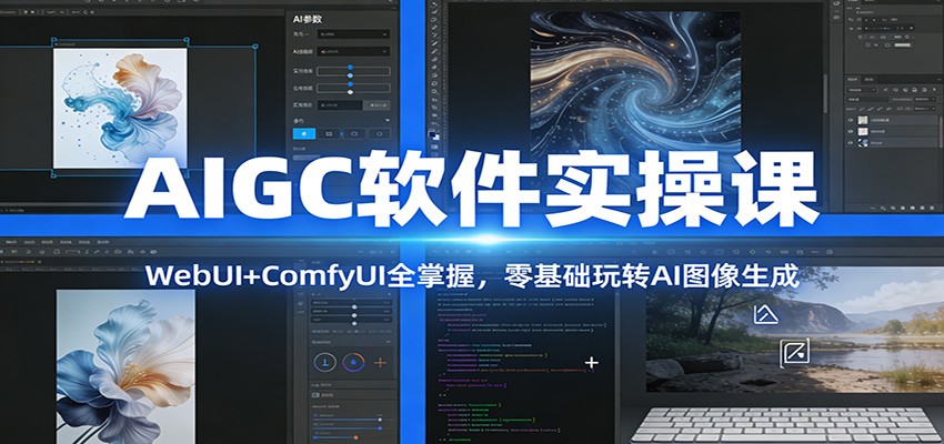 AIGC软件实操课:WebUI+ComfyUI全掌握,零基础玩转AI图像生成-云泽轻创网
