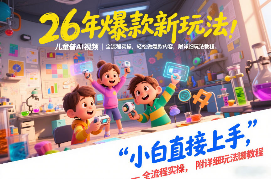 26年爆款新玩法，儿童科普AI视频，全流程实操，轻松做爆款内容，小白直接上手，附详细玩法教程-云泽轻创网