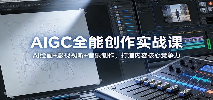 AIGC全能创作实战课:AI绘画+影视视听+音乐制作,打造内容核心竞争力-云泽轻创网