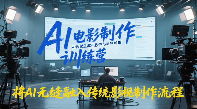 AI电影制作训练营，掌握AI视频生成一致性与电影剪辑，将AI无缝融入传统影视制作流程-云泽轻创网