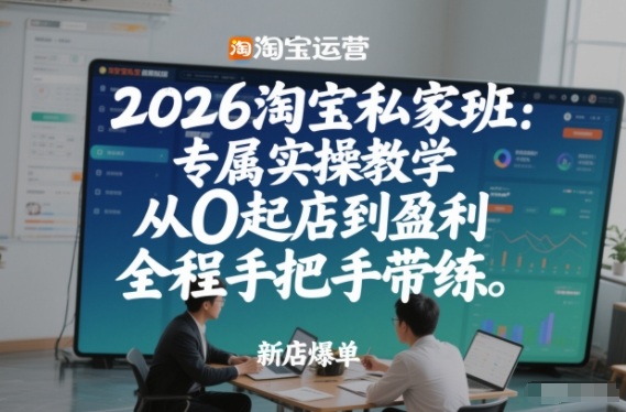 2026淘宝私家班：专属实操教学，从0起店到盈利，全程手把手带练-云泽轻创网