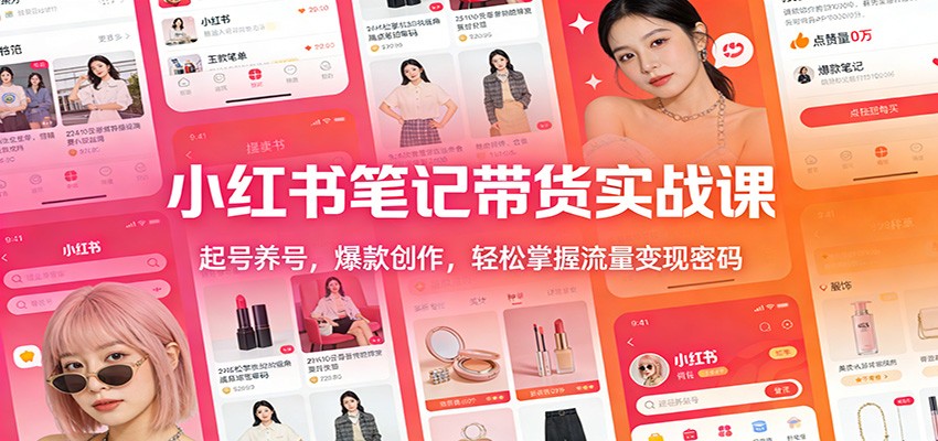 小红书笔记带货实战课:起号养号,爆款创作,轻松掌握流量变现密码-云泽轻创网