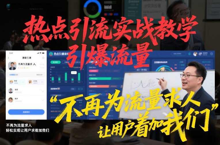热点引流实战教学，引爆流量，不再为流量求人，轻松实现让用户求着加我们-云泽轻创网