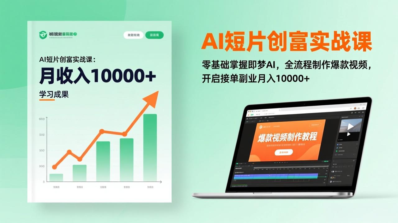 AI短片创富实战课：零基础掌握即梦AI，全流程制作爆款视频，开启接单副业月入10000+(更新-云泽轻创网