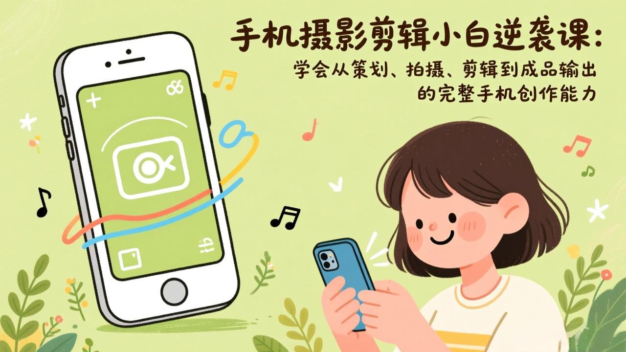 手机摄影剪辑小白逆袭课：学会从策划、拍摄、剪辑到成品输出的完整手机创作能力-云泽轻创网