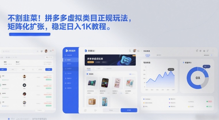 不割韭菜！拼多多虚拟类目正规玩法，矩阵化扩张，稳定日入1K教程【揭秘】-云泽轻创网