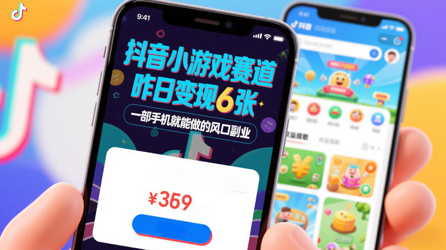 抖音小游戏赛道，昨日变现600+，零基础一部手机就能做的风口副业【揭秘】-云泽轻创网