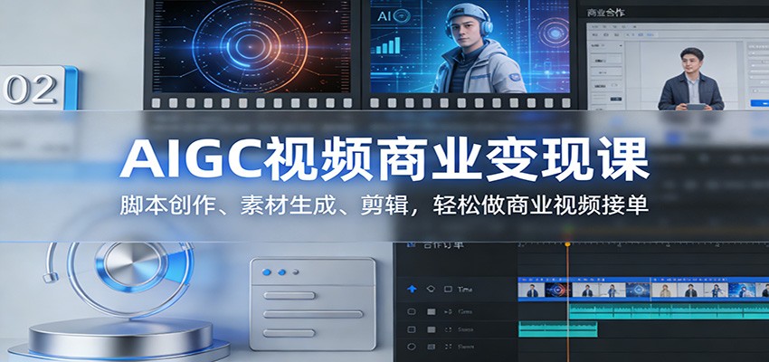AIGC视频商业变现课：脚本创作、素材生成、剪辑，轻松做商业视频接单-云泽轻创网