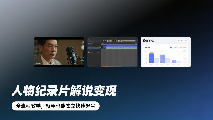 人物纪录片解说变现，全流程教学，新手也能独立快速起号-云泽轻创网