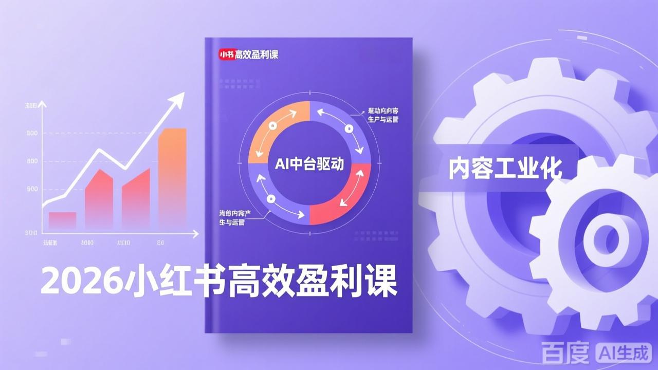 2026小红书高效盈利课，流量双引擎+内容工业化+AI中台驱动，构建可复制的千万级营收模型-云泽轻创网