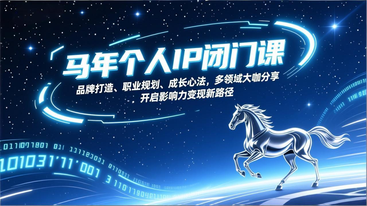 马年个人IP闭门课，品牌打造、职业规划、成长心法，多领域大咖分享，开启影响力变现新路径-云泽轻创网