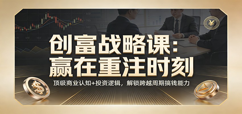 《创富战略课：赢在重注时刻》顶级商业认知+投资逻辑，解锁跨越周期搞钱能力-云泽轻创网