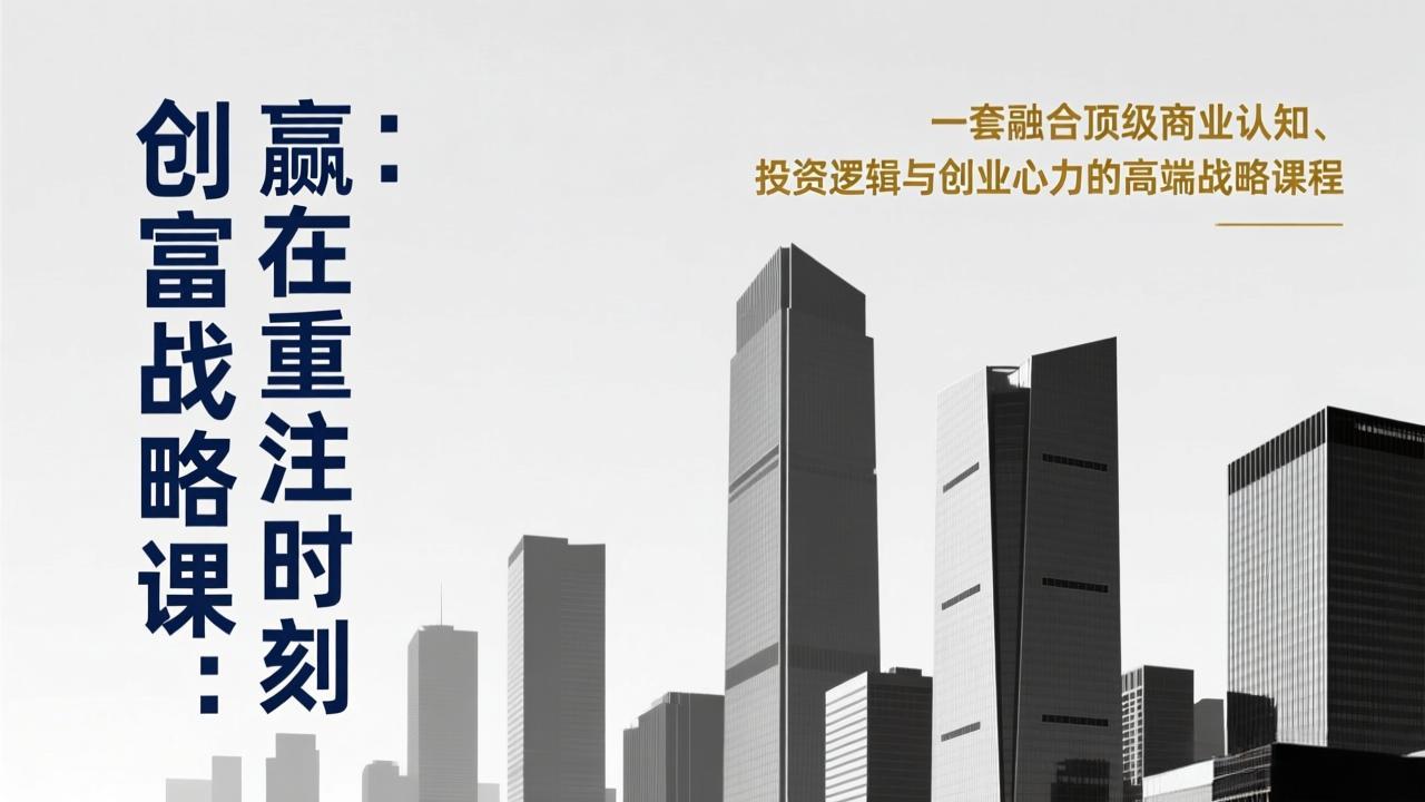 《创富战略课：赢在重注时刻》一套融合顶级商业认知、投资逻辑与创业心力的高端战略课程-云泽轻创网