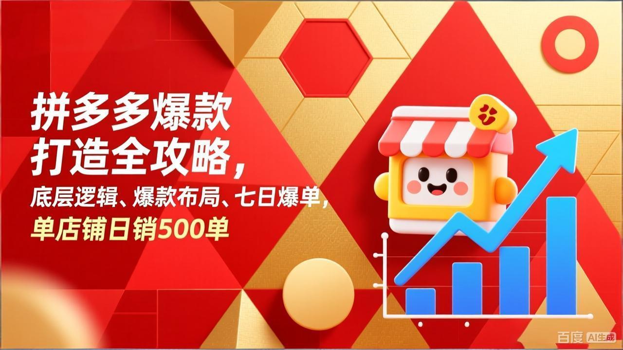 拼多多爆款打造全攻略，底层逻辑、爆款布局、七日爆单，单店铺日销500单-云泽轻创网
