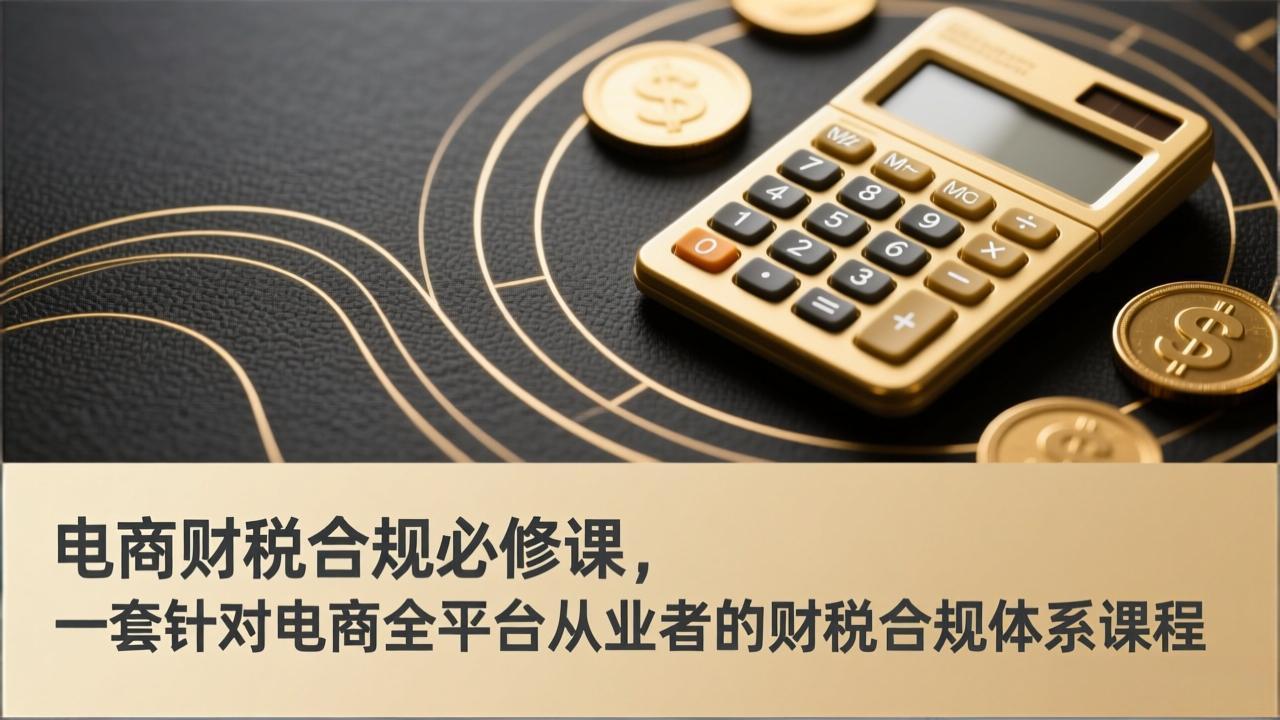 电商财税合规必修课，是一套针对电商全平台从业者的财税合规体系课程-云泽轻创网