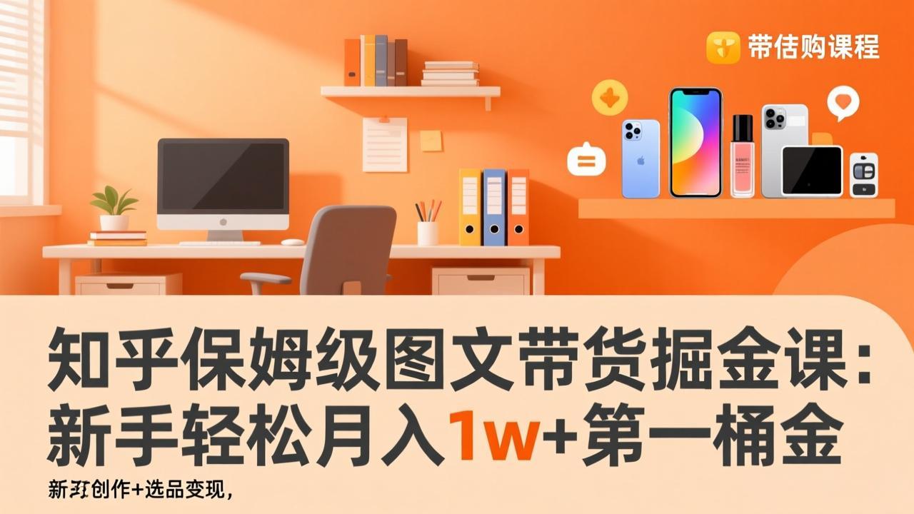 知乎保姆级图文带货掘金课：账号打造+爆文创作+选品变现，新手轻松月入1w+第一桶金-云泽轻创网