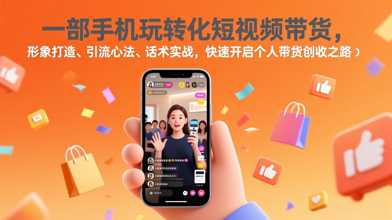 一部手机玩转化短视频带货，形象打造、引流心法、话术实战，快速开启个人带货创收之路-云泽轻创网