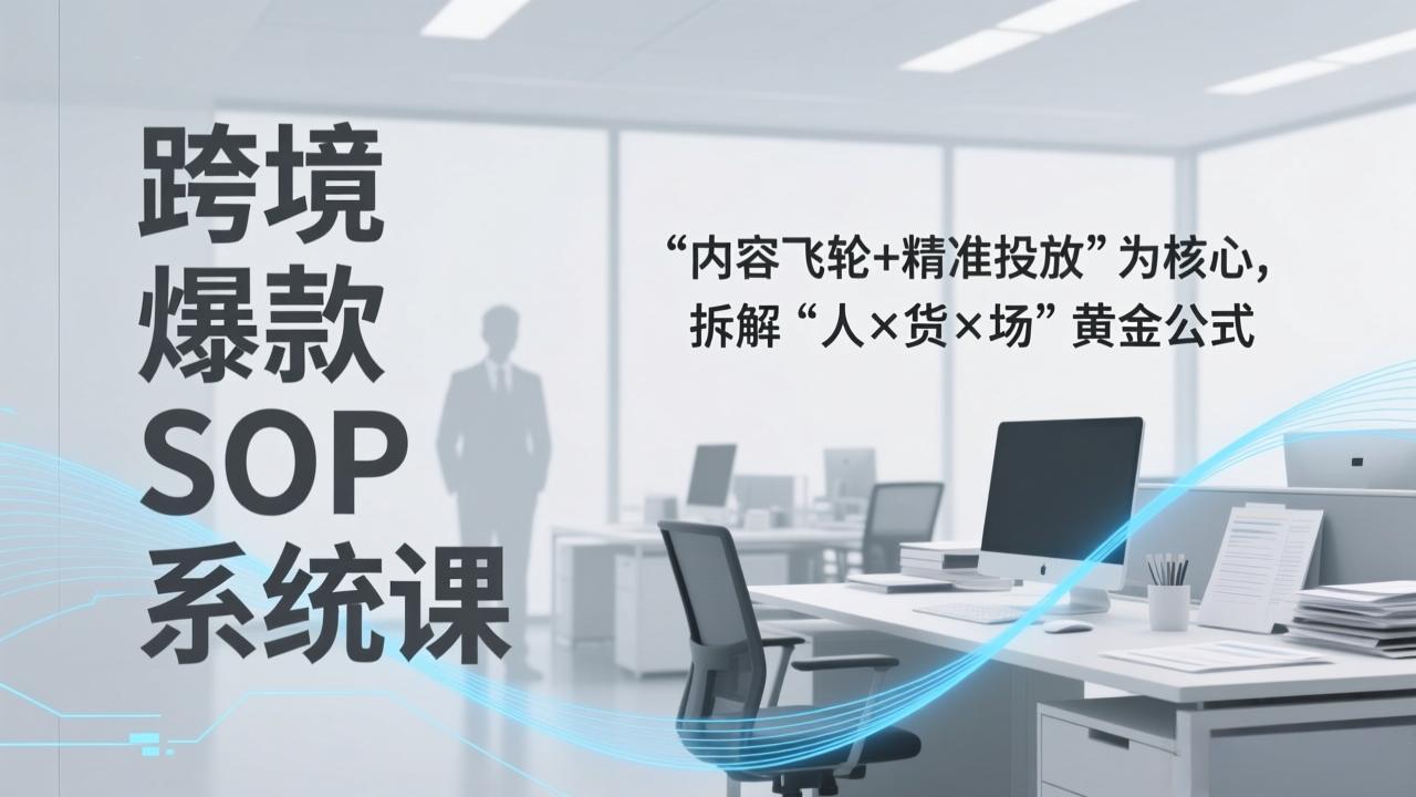 跨境爆款SOP系统课，“内容飞轮+精准投放”为核心，拆解“人×货×场”黄金公式-云泽轻创网