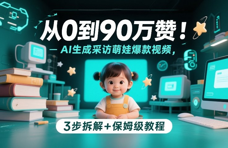 从0到90万赞：AI生成采访萌娃爆款视频，3步拆解+保姆级教程-云泽轻创网