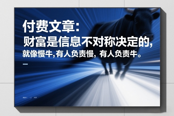 付费文章：财富是信息不对称决定的，就像慢牛，有人负责慢，有人负责牛-云泽轻创网