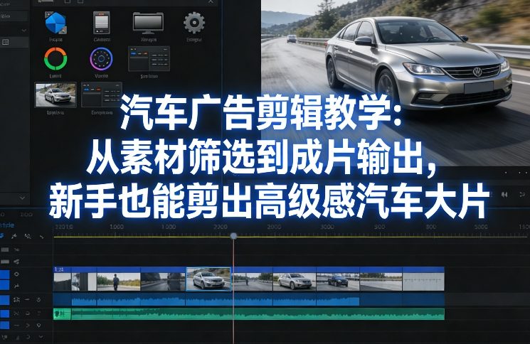 汽车广告剪辑教学：从素材筛选到成片输出，新手也能剪出高级感汽车大片-云泽轻创网