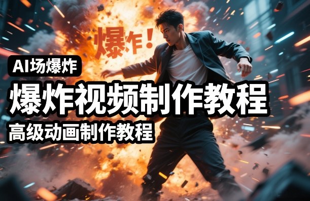 AI场景爆炸视频制作教程，利用人物实拍视频制作出高级的动画特效-云泽轻创网