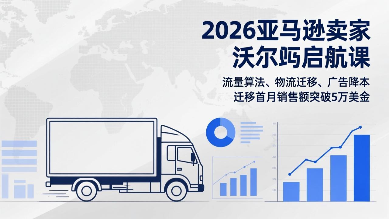 2026亚马逊卖家沃尔玛启航课，流量算法、物流迁移、广告降本，迁移首月销售额突破5万美金-云泽轻创网