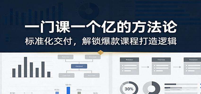 一门课一个亿的方法论：标准化交付，解锁爆款课程打造逻辑-云泽轻创网