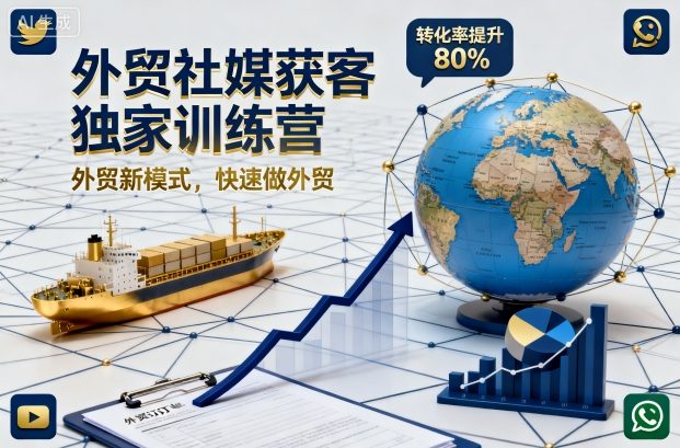 外贸社媒获客独家训练营，外贸新模式，快速做外贸(更新26年2月)-云泽轻创网