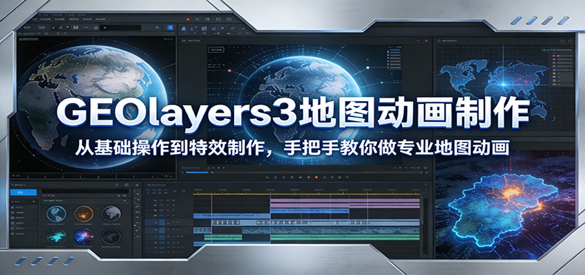 GEOlayers3地图动画制作：从基础操作到特效制作，手把手教你做专业地图动画-云泽轻创网