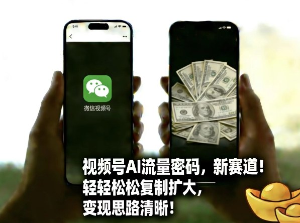 视频号AI流量密码新赛道，轻轻松松复制扩大，变现思路清晰-云泽轻创网
