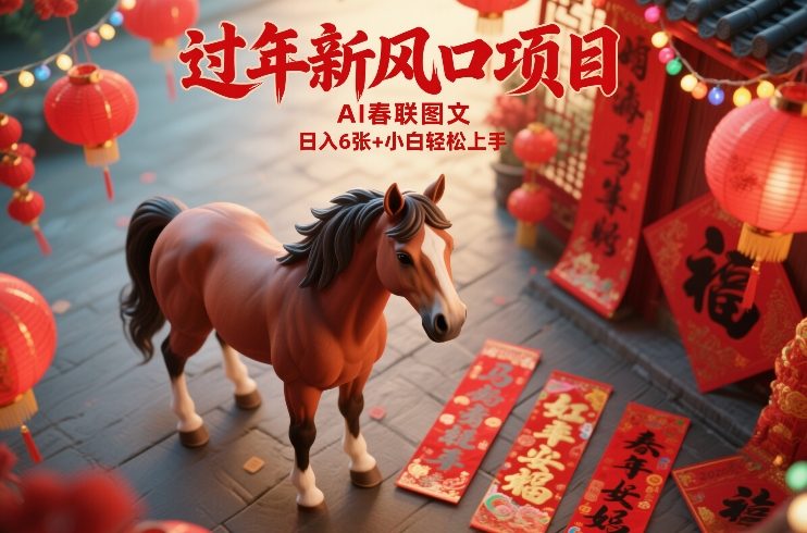 过年新风口项目，用ai春联图文，日入6张+小白轻松上手【揭秘】-云泽轻创网