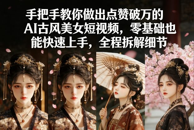 手把手教你做出点赞破万的AI古风美女短视频，零基础也能快速上手，全程拆解细节-云泽轻创网