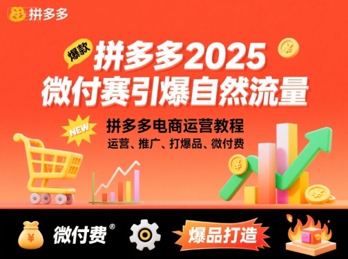 拼多多微付费引爆自然流量，拼多多电商运营教程，运营、推广、打爆品、微付费(更新26年2月)-云泽轻创网