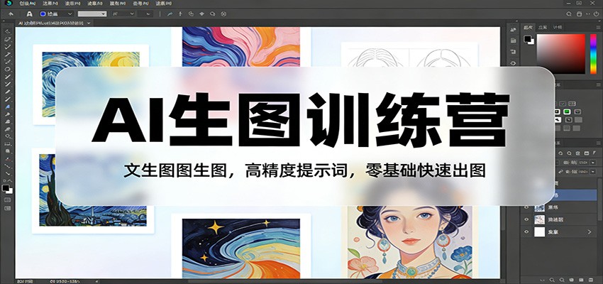 AI生图训练营：文生图图生图，高精度提示词，零基础快速出图-云泽轻创网